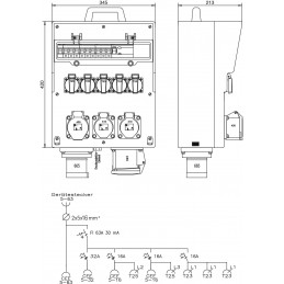 63A BAUSTROMVERTEILER GUMMIVERTEILER I MIETEN BEI ECOM TECH